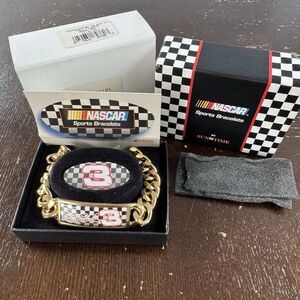 Dale Earnhardt #3 Nascar Sports Bracelet Speidel USA Sun Time Gold Tone 8”